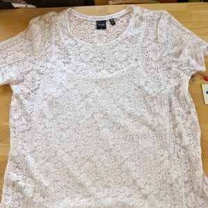 RAFAELLA WHITE LACE TOP WITH CAMISOLE XL
